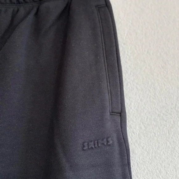 Skims Cotton Fleece Classic Straight Leg Pant in Onyx, Size XXS